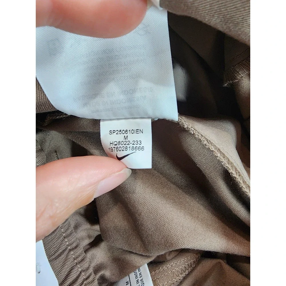 Nike Sportswear Essential Twill Maxi Skirt Brown Size Medium Elastic Waistband